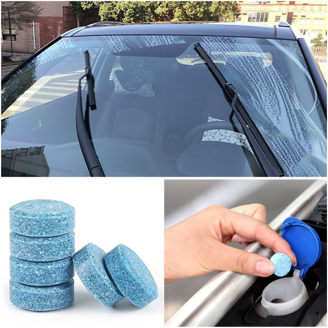 Universal Car Windshield Cleaner Effervescent Tablets | 10-Piece Solid Glass Washer Concentrates