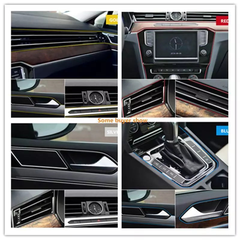5-Meter Universal Car Interior Styling Strip | Decorative Dashboard Molding Trim (Red)