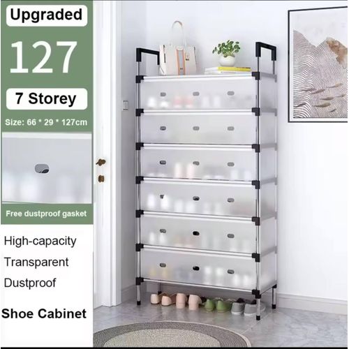 5-Layer Dustproof Foldable Shoe Rack Organizer with Cover