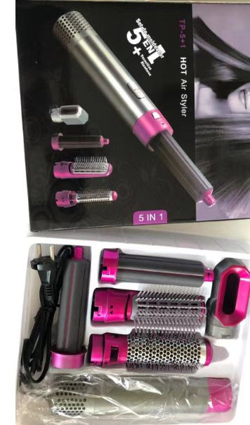 5-in-1 Multistyler & Negative Ionic Electric Air Wrap | Detachable Brush Head Set