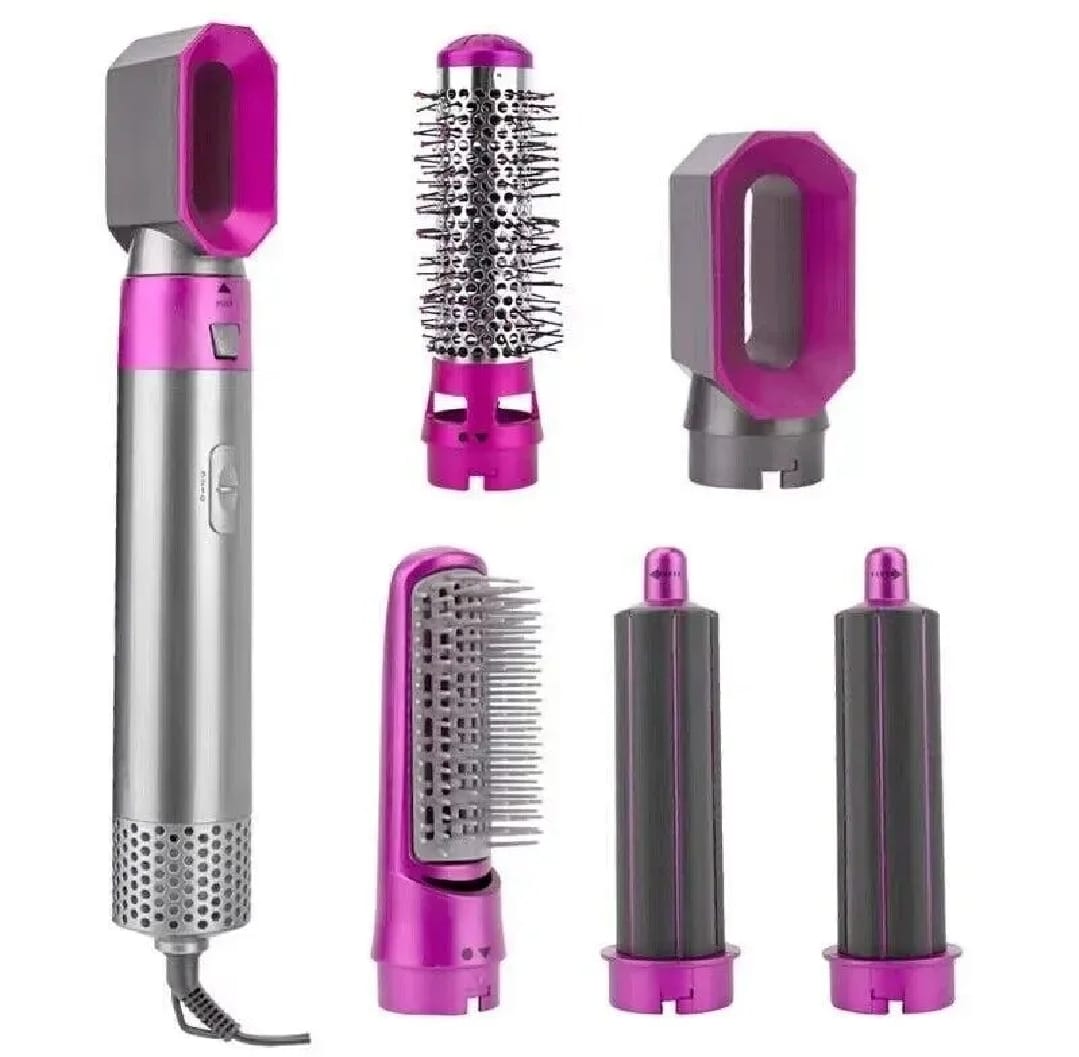 5-in-1 Multistyler & Negative Ionic Electric Air Wrap | Detachable Brush Head Set