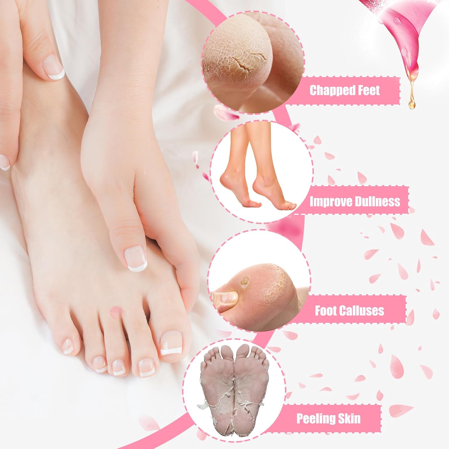 Moisturizing Silicone Gel Spa Socks for Repairing Dry Cracked Feet (Random Color)