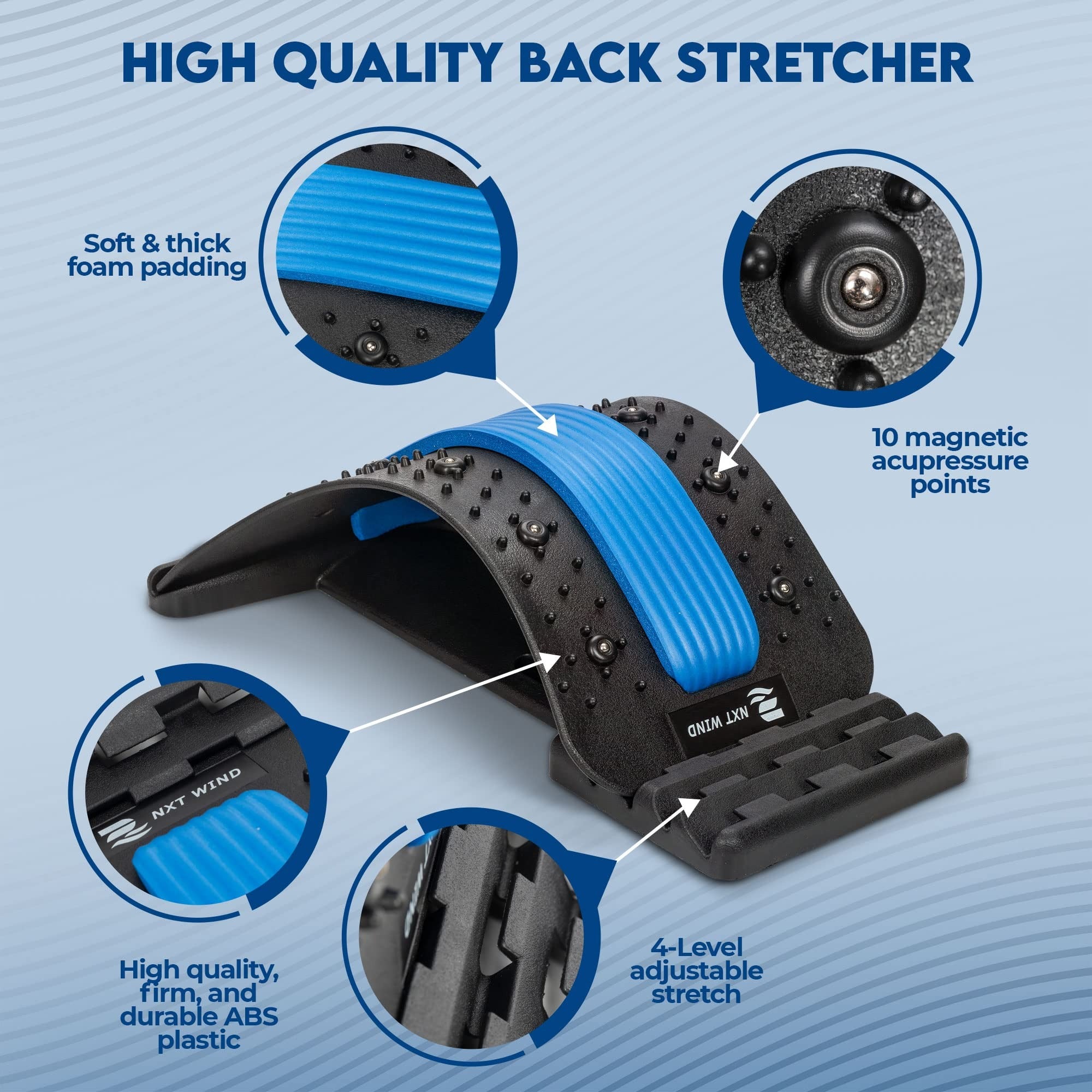 Chiropractic Magic Back Stretcher & Multi-Level Lumbar Massage Support