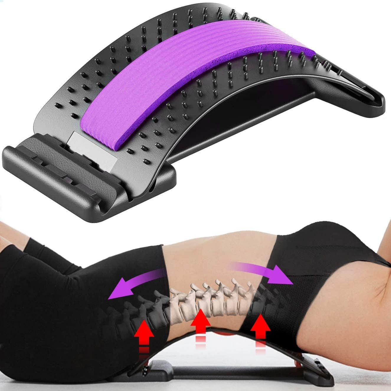 Chiropractic Magic Back Stretcher & Multi-Level Lumbar Massage Support
