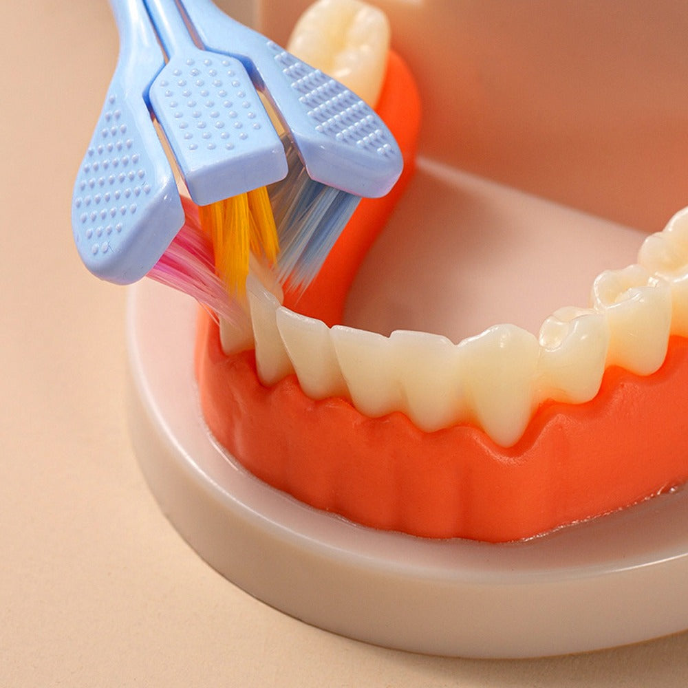 Three-Sided Soft Bristle Wrap-Around Manual Toothbrush (Pack of 2)
