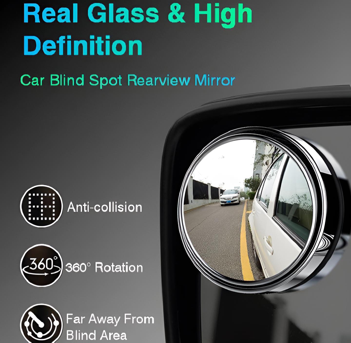 Wide-Angle Blindspot Rearview Convex Mirror (2-Pack)