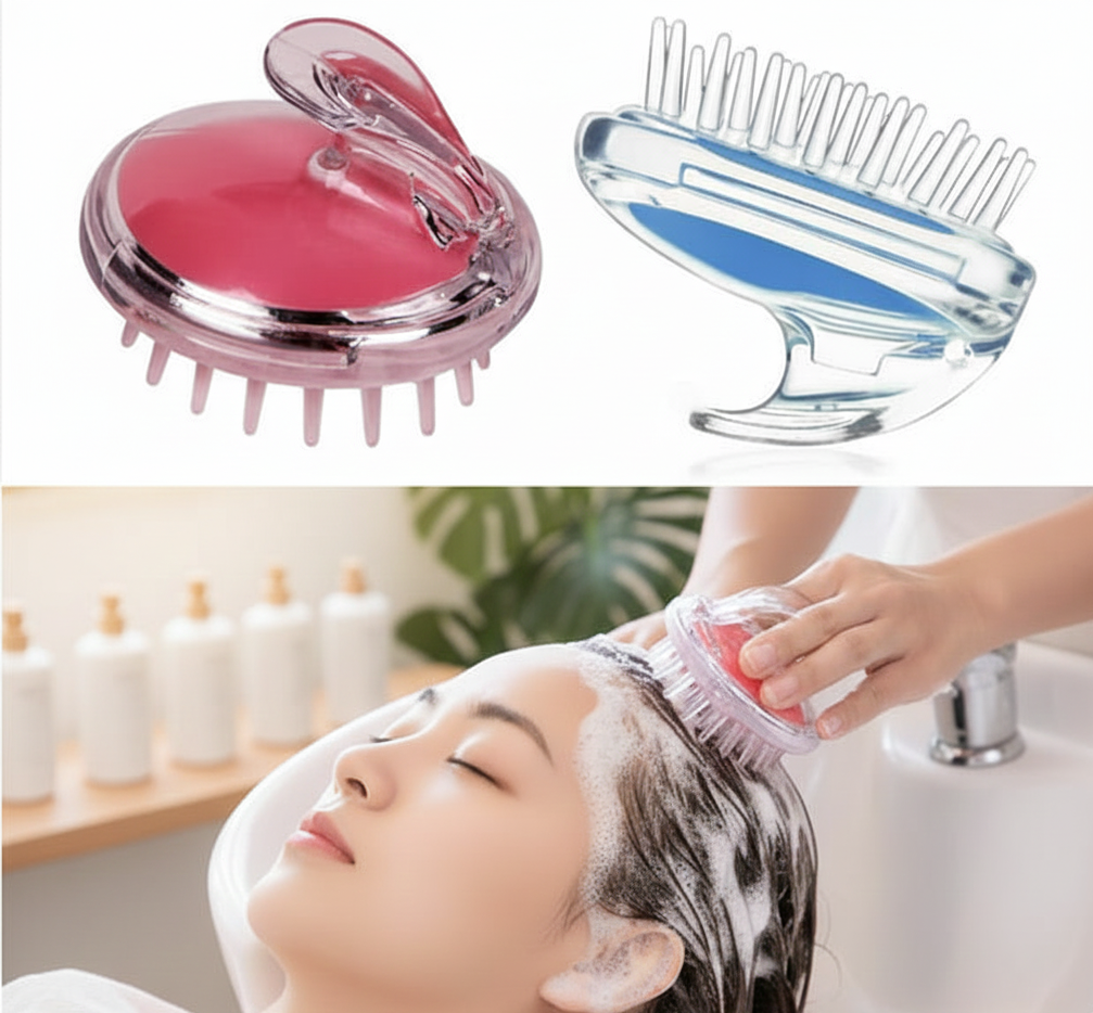 Silicone Hair Wash Brush & Scalp Massaging Deep Cleanser Comb