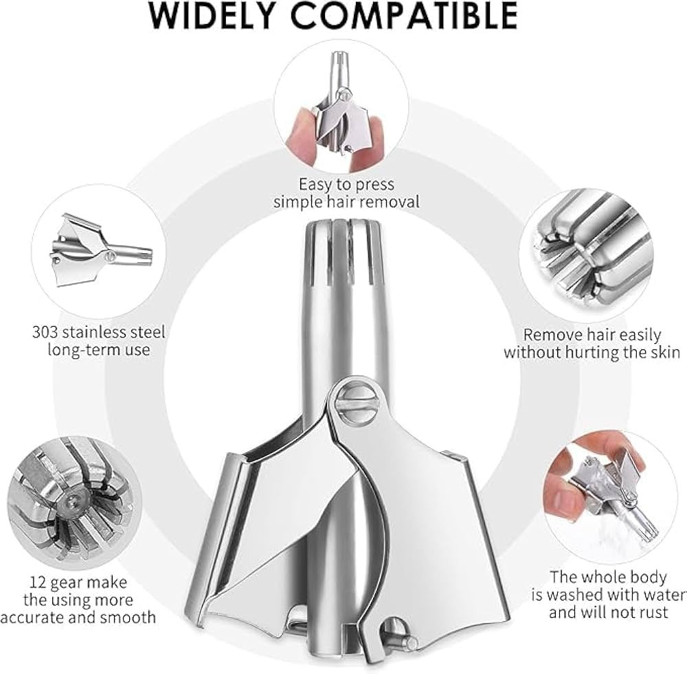 Mini Portable Stainless Steel Manual Nose Hair Trimmer