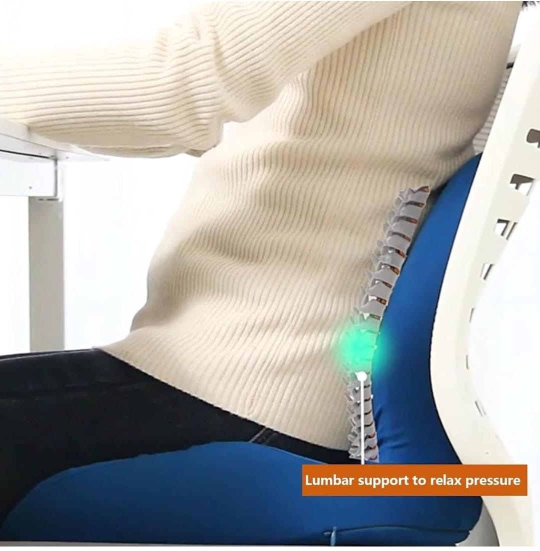Ergonomic Memory Foam Lumbar Support Cushion | Orthopedic PU Backrest Pillow for Office Chair, Car & Home