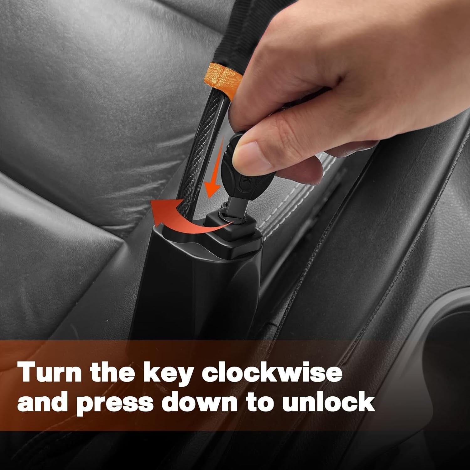 Heavy-Duty Anti-Theft Car Steering Wheel Lock | High-Security Seat Belt Buckle Lock with 3 Keys