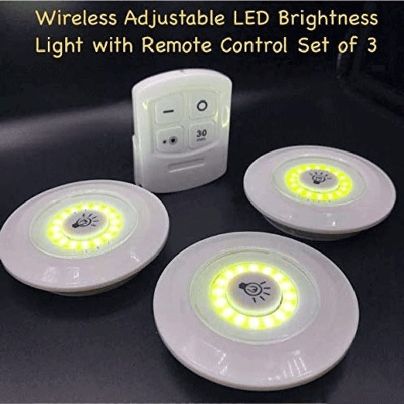 Pack of 3 Remote Control Wireless LED Tap Lights
