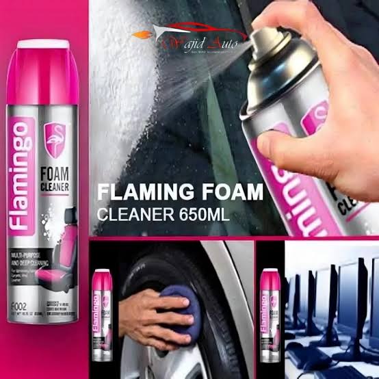 Flamingo Multi-Purpose Foam Cleaner (650ML) | Deep Cleaning Spray for Car Upholstery, Carpets, Leather & Hard Surfaces