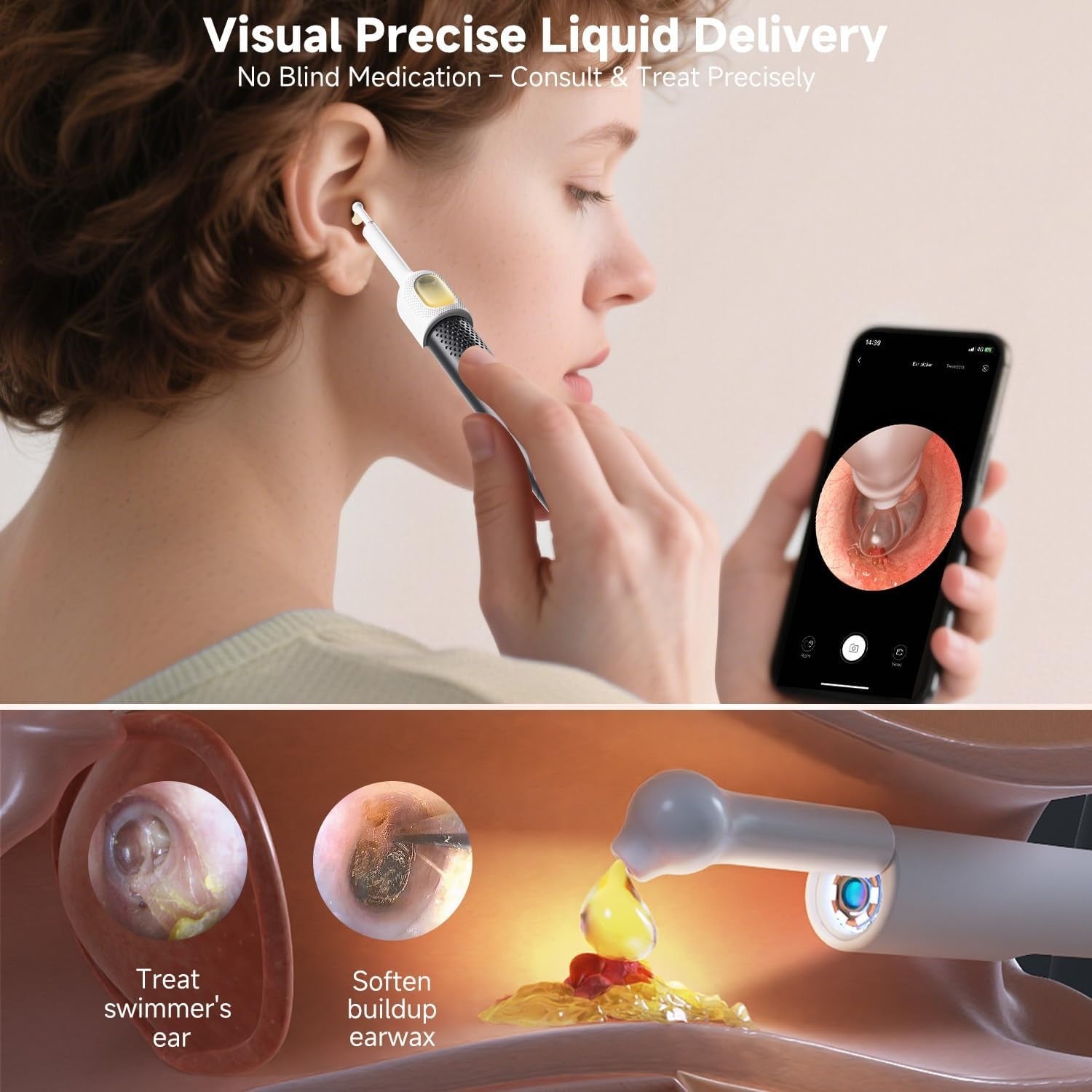 Rechargeable Smart Wireless Ear Camera Kit – Visual Ear Wax Removal Tool