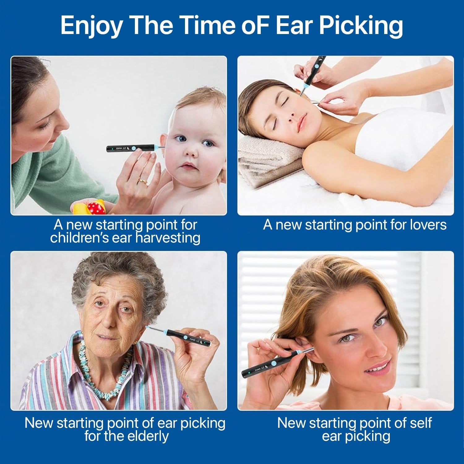 Rechargeable Smart Wireless Ear Camera Kit – Visual Ear Wax Removal Tool