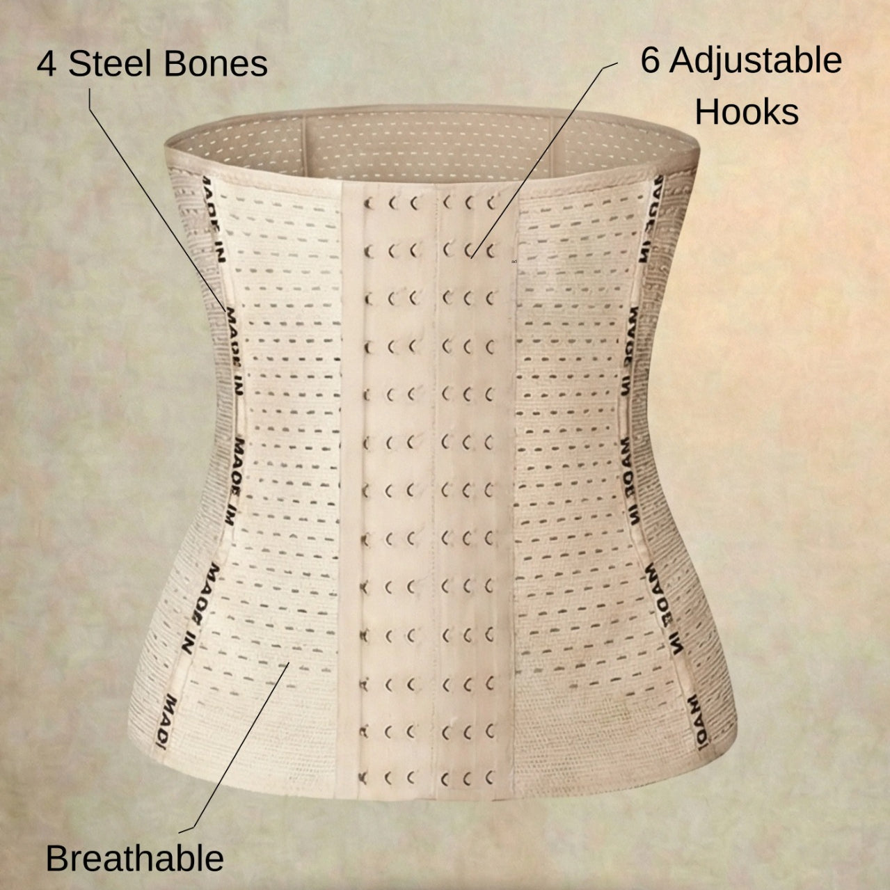 M+ High-Waist Belly Belt | 6-Hook Seamless Tummy Controller (3XL Skin)