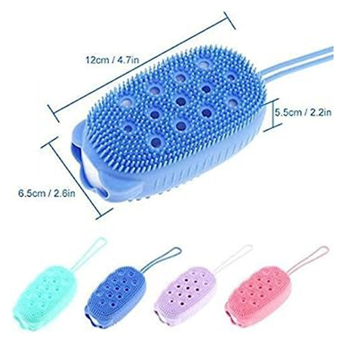 Silicone Body Scrubber & Exfoliating Bath Sponge Shower Brush