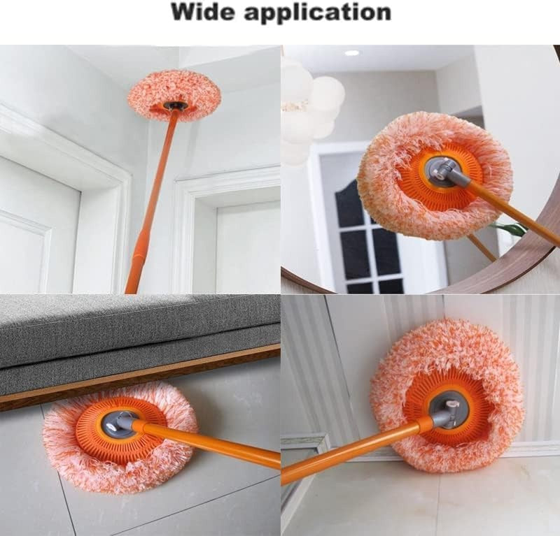 360° Rotating Telescopic Long-Handle Microfiber Dust Mop