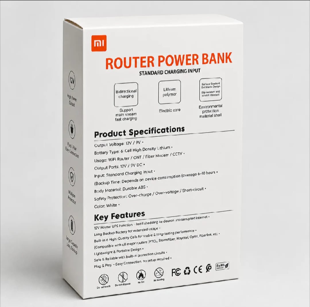Xiaomi Mi 12V Router UPS Power Bank (20000mAh)