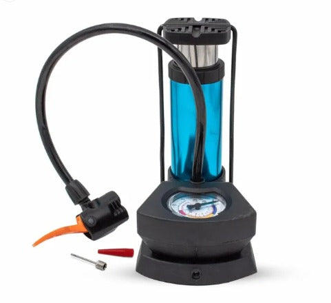 Dual-Use Foot & Hand Air Pump | High-Pressure Inflator with Precision Gauge