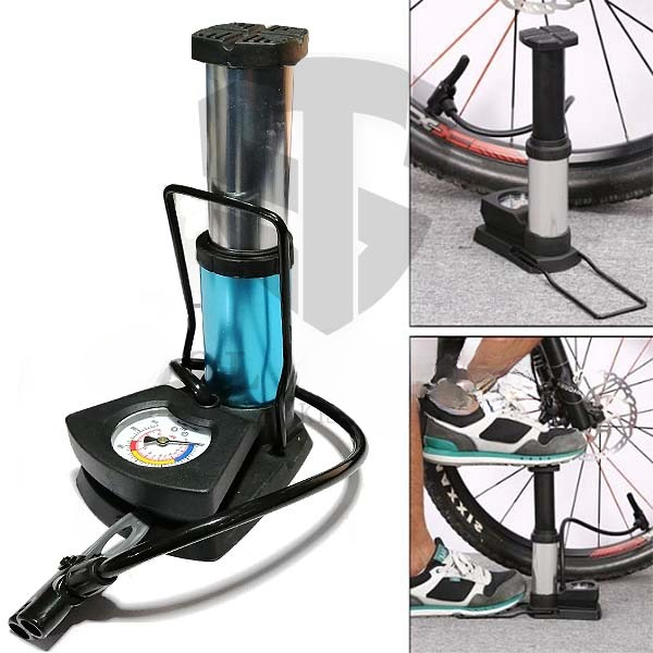 Dual-Use Foot & Hand Air Pump | High-Pressure Inflator with Precision Gauge