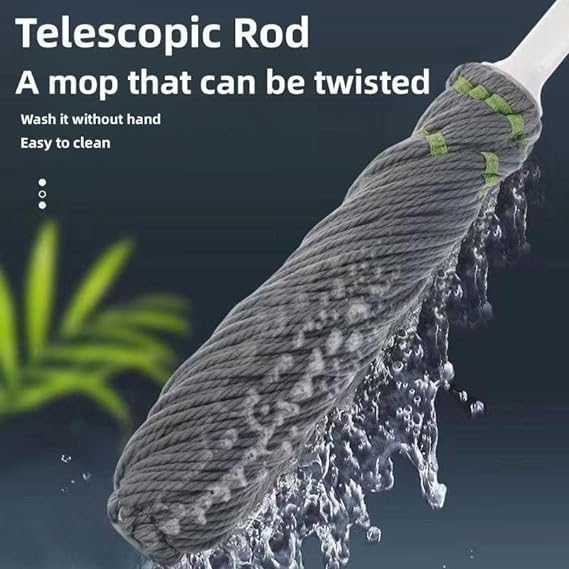 Telescopic Twister Mop with Microfiber Head – Self Wringing Floor Cleaning Mop
