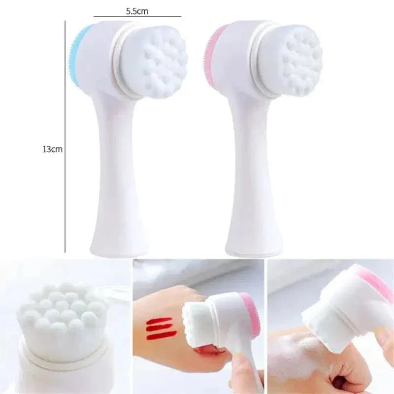 Double Sided Silicone Facial Cleanser Brush for Deep Cleansing and Exfoliation