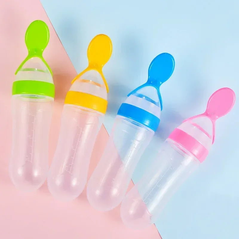 Squeeze Baby Bottle with Feeder & Training Spoon (each)