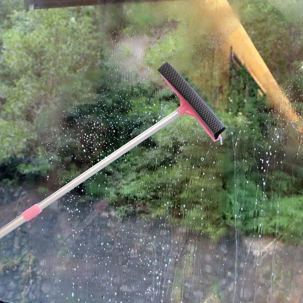 2-in-1 Long Handle Window Scraper – Adjustable Glass Cleaner
