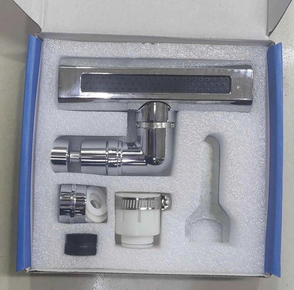 Multifunctional Kitchen Faucet Waterfall with Pressurized Bubbler and 4 Modes Spout Adapter