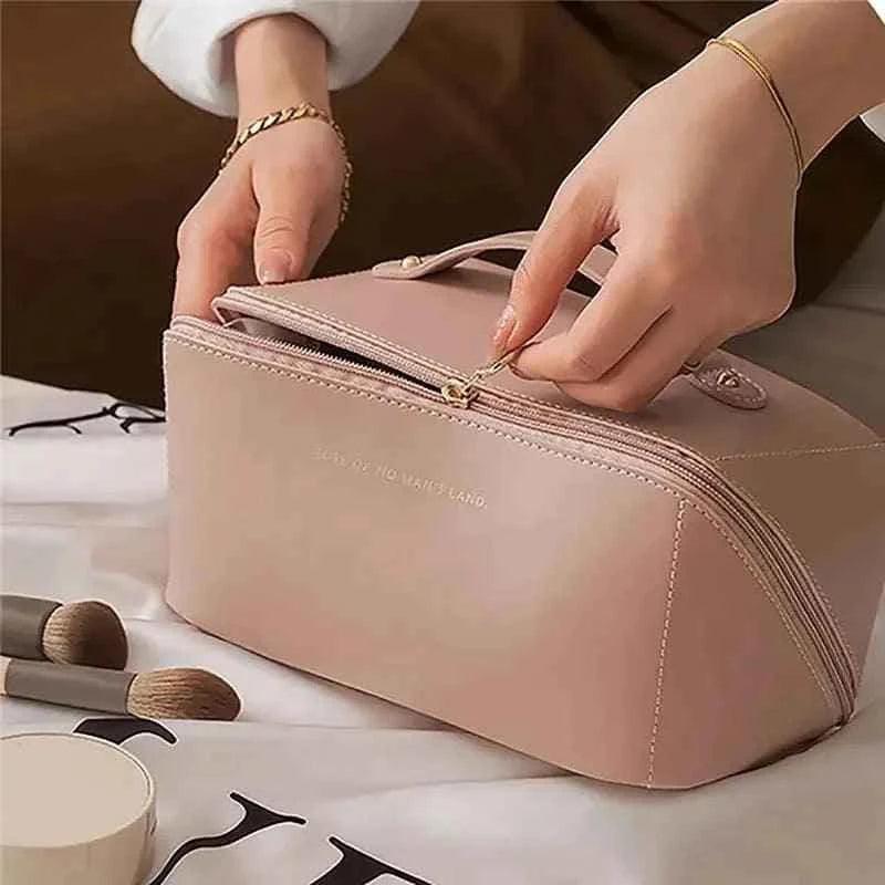 Large Capacity Waterproof Travel Cosmetic Bag & Makeup Organizer (Black)