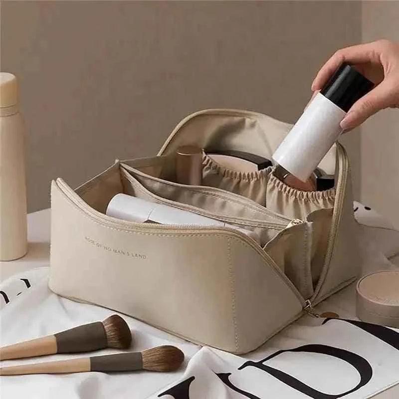 Large Capacity Waterproof Travel Cosmetic Bag & Makeup Organizer (Black)