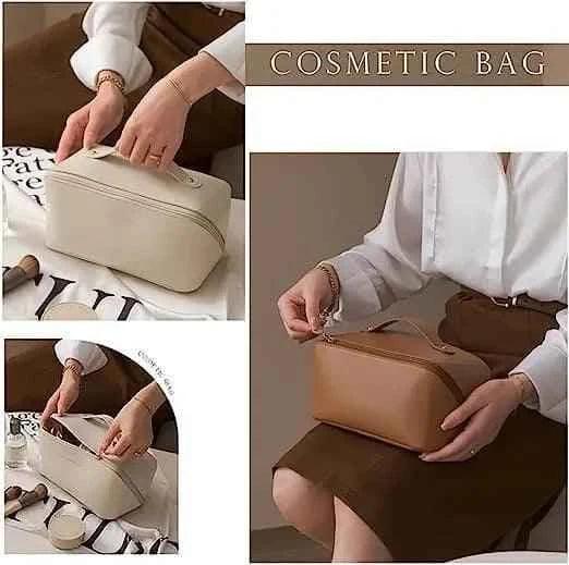 Large Capacity Waterproof Travel Cosmetic Bag & Makeup Organizer (Black)