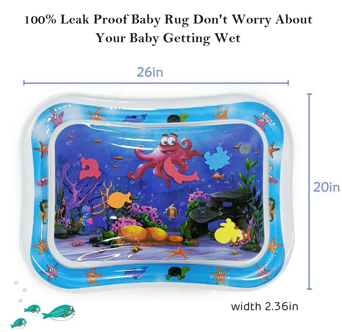 Infinno Inflatable Tummy Time Water Play Mat – Sensory Development Mat for Babies (3-24 Months)